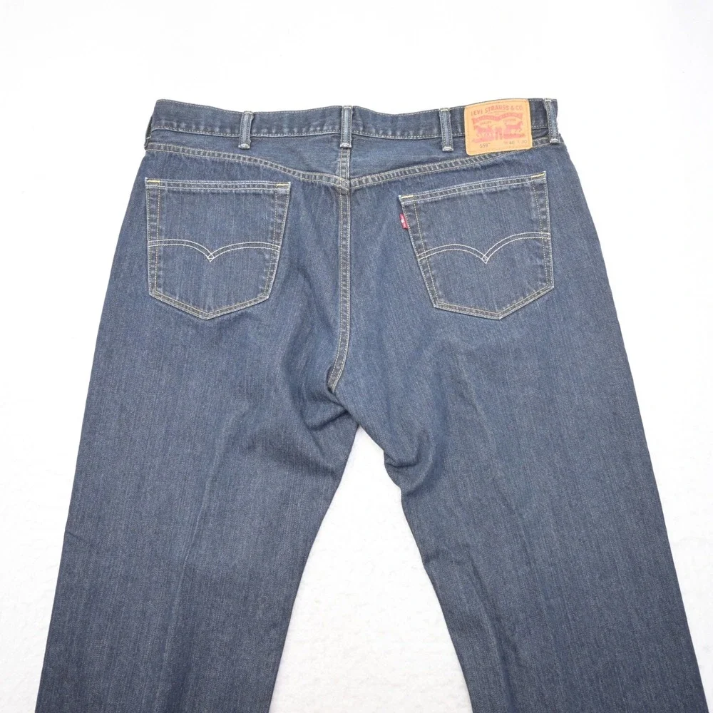 Levi's 559 Relaxed Fit Straight Leg Denim Blue Jeans Mens Size 40 x‎ 30